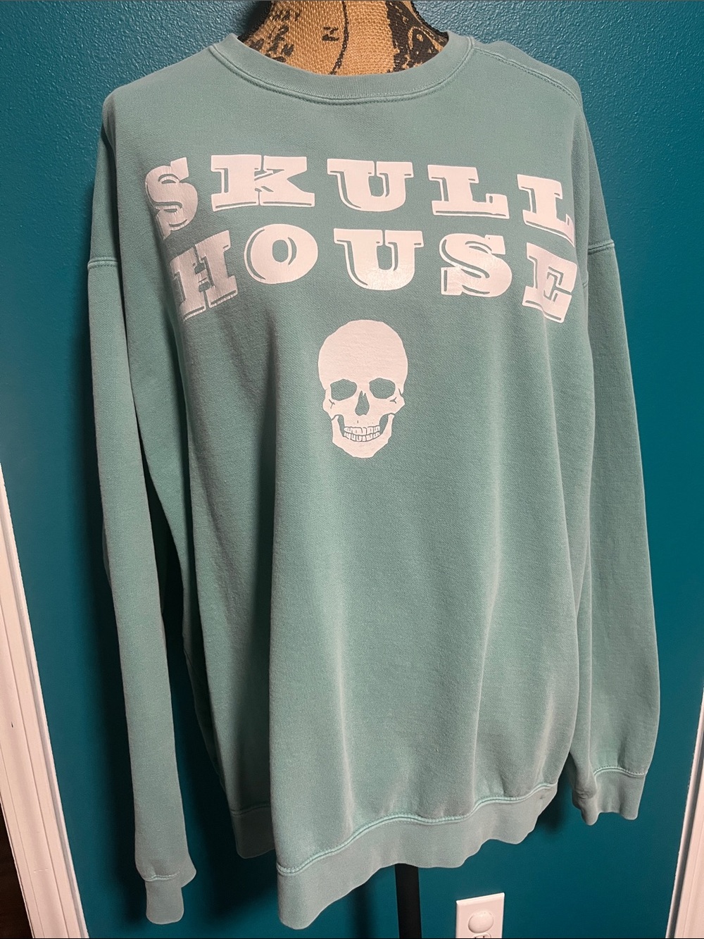 Skullhouse Women’s Mint Blue/Green Crewneck Sweatshirt